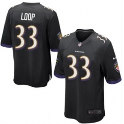 Men Baltimore Ravens Tyler Loop #33 Black Stitched NFL Jersey