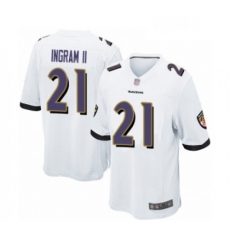 Mens Baltimore Ravens 21 Mark Ingram II Game White Football Jersey