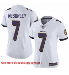 Ravens 7 Trace McSorley White Women Stitched Football Vapor Untouchable Limited Jersey