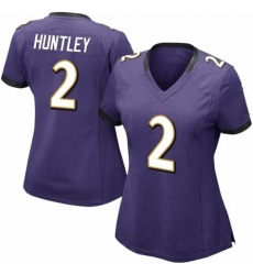 Women Nike Baltimore Ravens #2 Tyler Huntley Purple Vapor Untouchable Limited Jersey