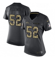 Womens Nike Baltimore Ravens 52 Ray Lewis Limited Black 2016 Salute to Service NFL Jersey