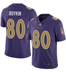 Ravens 80 Miles Boykin Purple Youth Stitched Football Limited Rush Jersey