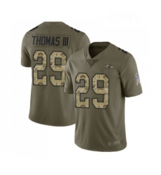 Youth Baltimore Ravens 29 Earl Thomas III Limited Olive Camo Salute to Service Football Jersey