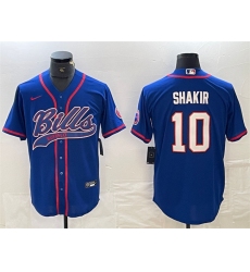 Men Buffalo Bills 10 Khalil Shakir With Patch Cool Base Stitched Baseball Jersey