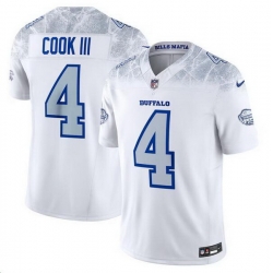 Men Buffalo Bills 4 James Cook III White 2025 F U S E   u201CRivalries u201D Vapor Untouchable Limited Stitched Football Jersey