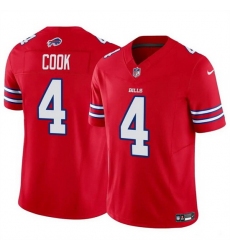 Men Buffalo Bills 4 James Cook Red 2023 F U S E  Vapor Untouchable Limited Stitched Football Jersey