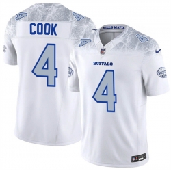 Men Buffalo Bills 4 James Cook White 2025 F U S E Rivalries Vapor Untouchable Limited Stitched Football Jersey