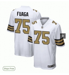Men New Orleans 75 Taliese Fuaga Saints White Color Rush Limited Stitched Football Jersey