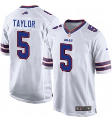 Mens Nike Buffalo Bills 5 Tyrod Taylor Game White NFL Jersey