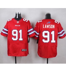 Nike Bills #91 Manny Lawson Red Mens Stitched NFL Elite Rush Jersey