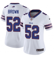 Nike Bills #52 Preston Brown White Womens Stitched NFL Vapor Untouchable Limited Jersey