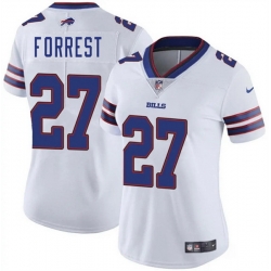 Women Buffalo Bills 27 Darrick Forrest White Vapor Stitched Football Jersey