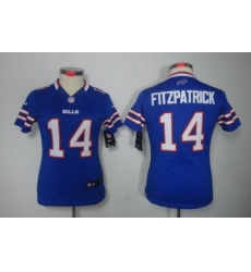 Women Nike Buffalo Bills 14# Ryan Fitzpatrick Blue Color Limited Jerseys