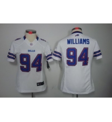 Women Nike Buffalo Bills #94 Williams White Color Limited Jerseys