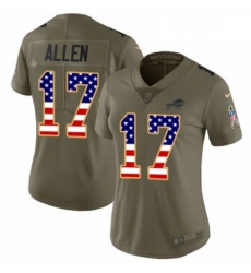 Womens Nike Buffalo Bills 17 Josh Allen Limited Olive USA Flag 2017 Salute to Service NFL Jersey