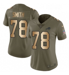 Womens Nike Buffalo Bills 78 Bruce Smith Limited OliveGold 2017 Salute to Service NFL Jersey