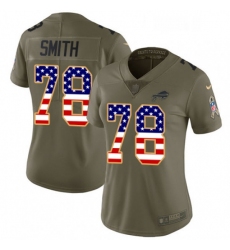 Womens Nike Buffalo Bills 78 Bruce Smith Limited OliveUSA Flag 2017 Salute to Service NFL Jersey