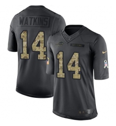 Nike Bills #14 Sammy Watkins Black Youth Stitched NFL Limited 2016 Salute to Service Jersey