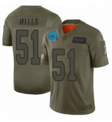 Men Carolina Panthers 51 Sam Mills Limited Camo 2019 Salute to Service Football Jersey