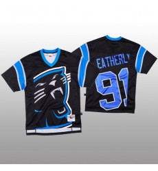 NFL Carolina Panthers 91 Stephen Weatherly Black Men Mitchell  26 Nell Big Face Fashion Limited NFL Jersey