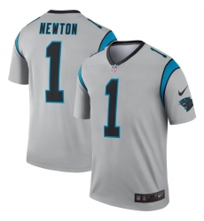 Nike Panthers 1 Cam Newton Silver Inverted Legend Jersey