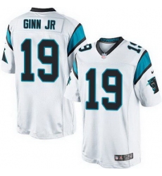 Nike Panthers #19 Ted Ginn Jr White Mens Stitched NFL Elite Jersey