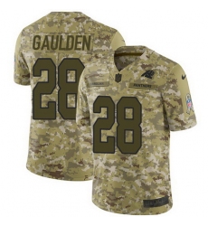 Nike Panthers #28 Rashaan Gaulden Camo Mens Stitched NFL Limited 2018 Salute To Service Jersey