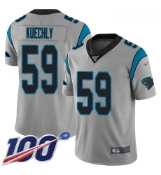 Panthers 59 Luke Kuechly Silver Men Stitched Football Limited Inverted Legend 100th Season Jersey