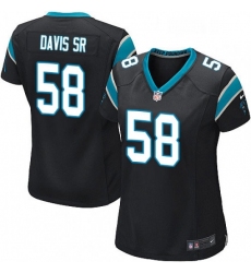 Womens Nike Carolina Panthers 58 Thomas Davis Game Black Team Color NFL Jersey