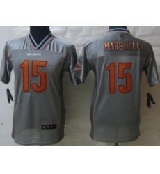 Kids Nike Chicago Bears 15 Brandon Marshall Grey Vapor Elite Jerseys