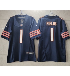 Men Chicago Bears 1 Justin Fields Navy 2023 F U S E Vapor Untouchable Limited Stitched Football Jersey