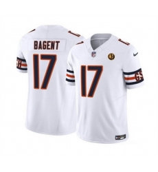 Men Chicago Bears 17 Tyson Bagent White 2023 F U S E  With John Madden Patch Vapor Limited Stitched Football Jersey