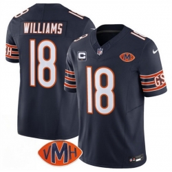 Men Chicago Bears 18 Caleb Williams Navy 2025 F U S E  With 1 Star C Patch And VMH Patch Vapor Untouchable Limited Stitched Football Jersey