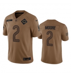 Men Chicago Bears 2 DJ Moore 2023 Brown Salute To Service Limited Stitched Football Jersey