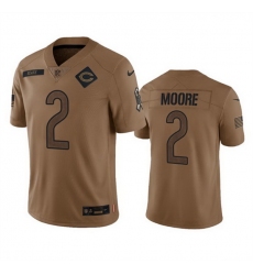 Men Chicago Bears 2 DJ Moore 2023 Brown Salute To Service Limited Stitched Football Jersey