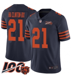 Men Chicago Bears 21 Ha Ha ClintonDix Limited Navy Blue Rush Vapor Untouchable 100th Season Football Jersey