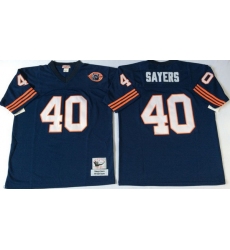 Men Chicago Bears 40 Gale Sayers Navy M&N Throwback Jersey