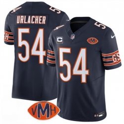 Men Chicago Bears 54 Brian Urlacher Navy 2025 F U S E  With 4 Star C Patch VMH Patch Vapor Untouchable Limited Stitched Football Jersey