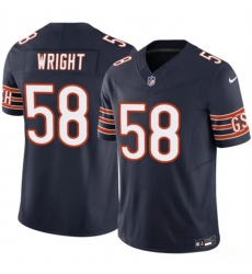 Men Chicago Bears 58 58 Darnell Wright Navy 2023 F U S E  Vapor Untouchable Limited Stitched Football Jersey