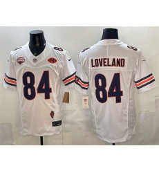 Men Chicago Bears 84 Colston Loveland White F U S E  2025 NFC North Champions  26 VMH Patch Vapor Untouchable Limited Stitched Football Jersey