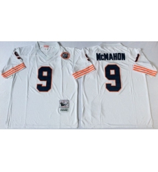 Men Chicago Bears 9 Jim McMahon White M&N Throwback Jersey