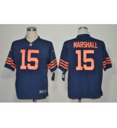 NIKE Chicago Bears 15 Marshall Blue Game Orange Number NFL Jersey