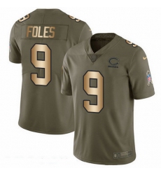 Nike Bears 9 Nick Foles Olive Gold Men Stitched NFL Limited 2017 Salute To Service Jersey