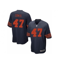 Nike Chicago Bears 47 Chris Conte Blue Game Orange Number NFL Jersey