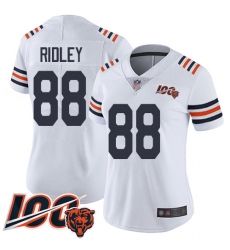 Women Chicago Bears 88 Riley Ridley White 100th Season Limited Football Jersey