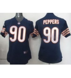 Women Nike Chicago Bears 90 Peppers Blue Nike NFL Game Jerseys