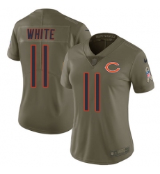 Womens Nike Bears #11 Kevin White Olive  Stitched NFL Limited 2017 Salute to Service Jersey