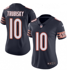 Womens Nike Chicago Bears 10 Mitchell Trubisky Navy Blue Team Color Vapor Untouchable Limited Player NFL Jersey