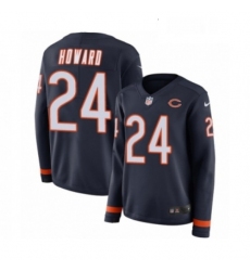 Womens Nike Chicago Bears 24 Jordan Howard Limited Navy Blue Therma Long Sleeve NFL Jersey