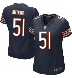 Womens Nike Chicago Bears 51 Dick Butkus Game Navy Blue Team Color NFL Jersey